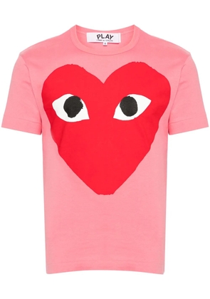 Comme Des Garçons Play Heart-print cotton T-shirt - Pink