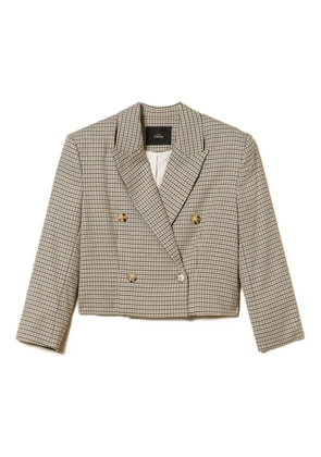TWINSET houndstooth-pattern double-breasted blazer - Brown