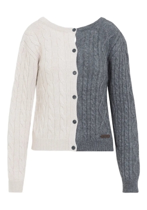 Moschino cable-knit two-tone cardigan - White