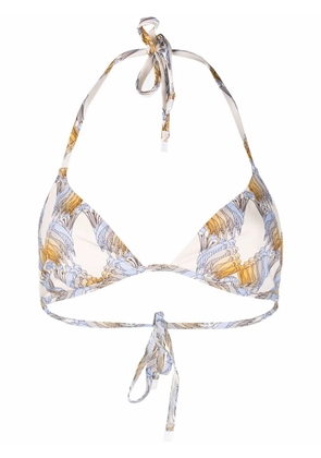 Tory Burch parrot-print bikini top - Neutrals