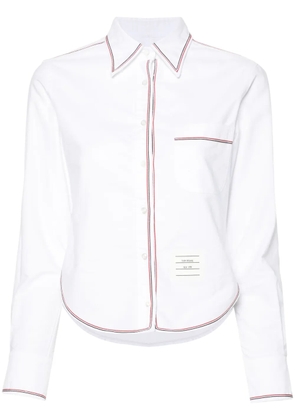 Thom Browne contrast-trim cotton shirt - White