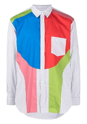 Comme Des Garçons Shirt colour-block striped cotton shirt - Blue