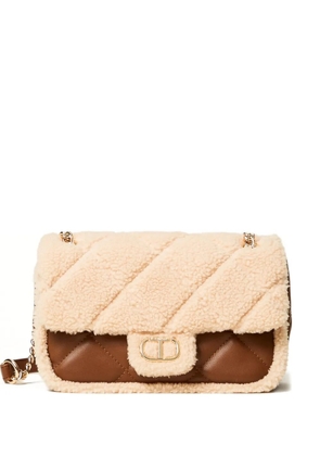 TWINSET quilted shearling shoulder bag - Brown