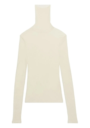 AMI Paris ribbed roll-neck top - Neutrals