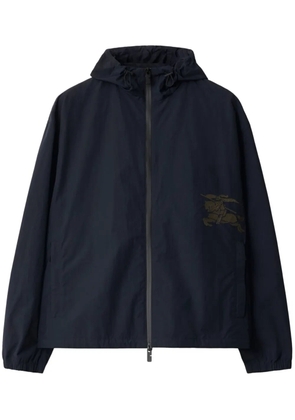 Burberry logo-appliqué hooded jacket - Blue