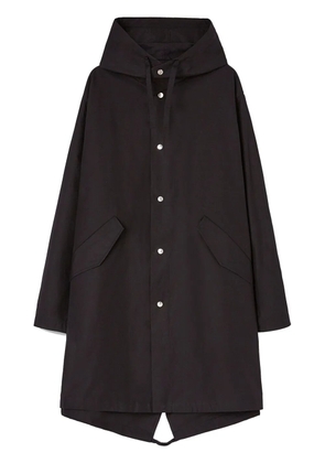 Jil Sander logo-print hooded parka - Black