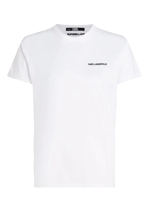 Karl Lagerfeld logo-embroidered organic-cotton T-shirt - White