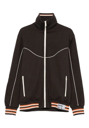 Golden Goose ribbed-panel zip-up jacket - Brown