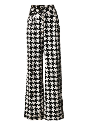 MITILIANE COUTURE houndstooth-patterned sequinned trousers - Black