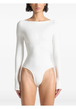 Manière De Voir Eva boat-neck long-sleeve bodysuit - White