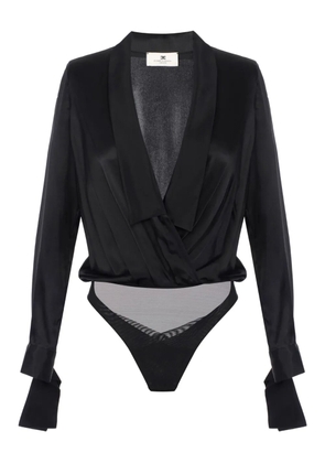 Elisabetta Franchi satin wrap bodysuit - Black