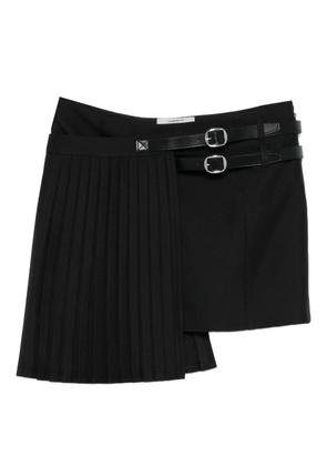 Coperni pleated belted mini skirt - Black
