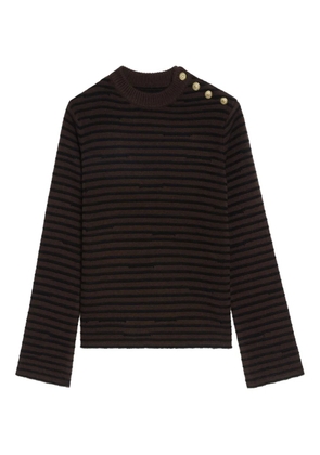 Zadig&Voltaire striped button-detailed sweater - Brown