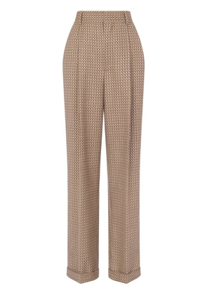 Moschino geometric-print virgin-wool trousers - Neutrals