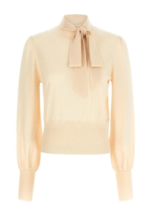 ZIMMERMANN pussybow puff-sleeve blouse - Neutrals