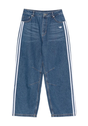 adidas striped wide-leg jeans - Blue