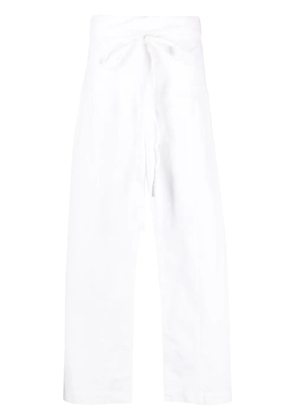 Matteau drawstring-waist wide-leg trousers - White