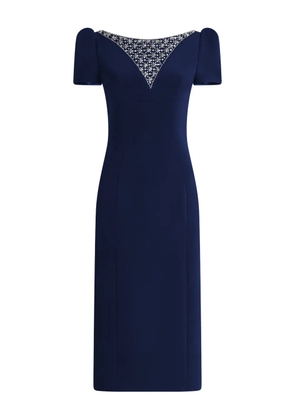 Jenny Packham Vienna embellished short-sleeved midi dress - Blue