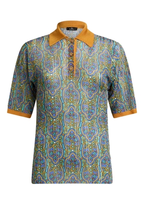 ETRO printed knitted polo shirt - Orange