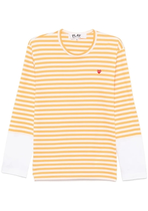 Comme Des Garçons Play Mini Heart-patch T-shirt - Yellow