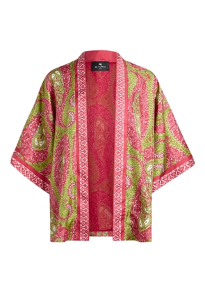 ETRO paisley foliage silk twill jacket - Pink