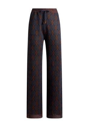 ETRO patterned knit trousers - Blue