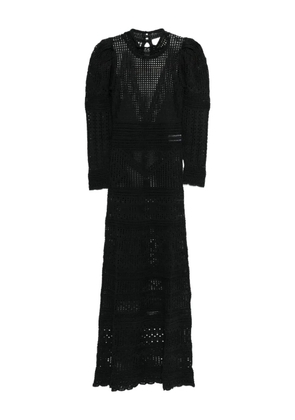 ISABEL MARANT puff-sleeve crochet dress - Black
