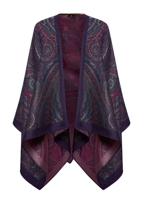 ETRO paisley open-front cape - Blue