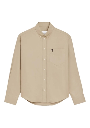 AMI Paris Ami De Coeur logo-embroidered shirt - Neutrals