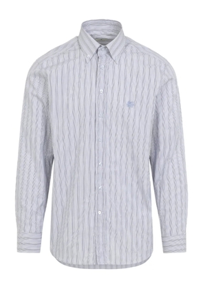 ETRO striped logo-detail shirt - White