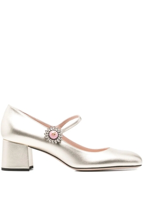 Valentino Garavani 55mm crystal-embellished heeled pumps - Silver