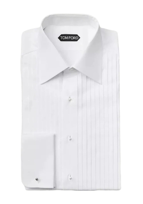 TOM FORD pleated pointed-collar shirt - White