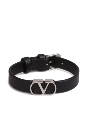 Valentino Garavani Vlogo Signature leather bracelet - Black