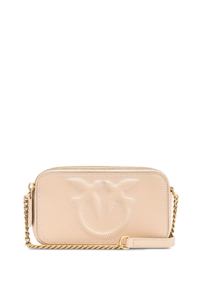 PINKO small logo-embossed cross body bag - Neutrals
