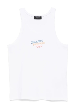 DSQUARED2 logo-embroidered tank top - White