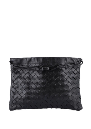 Bottega Veneta Pre-Owned Drawstring Dustbag Intrecciato Nappa Medium crossbody bag - Black