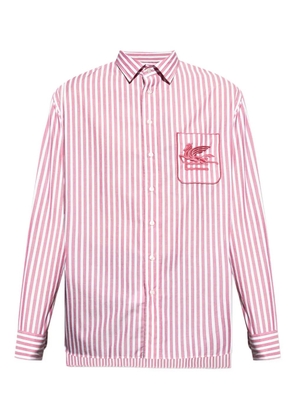 ETRO striped embroidered-logo shirt