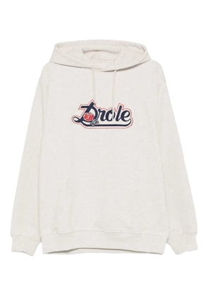 Drôle De Monsieur rose-embellished hoodie - Grey