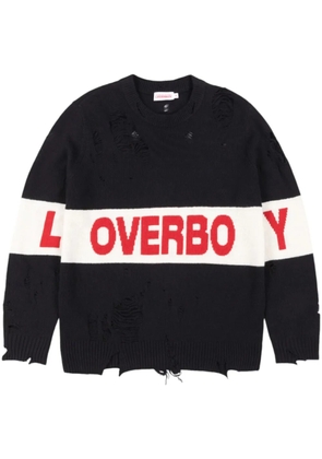 Charles Jeffrey Loverboy logo-intarsia distressed sweater - Black
