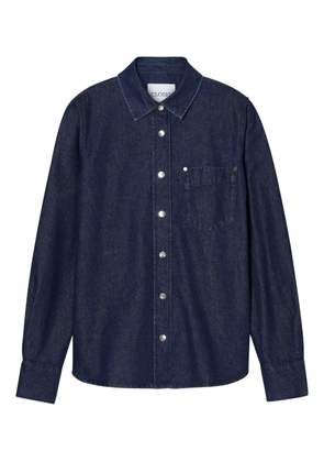 Closed button-fastening pocket shirt - Blue