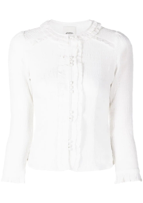 ISABEL MARANT Georgia ruffled semi-sheer blouse - White