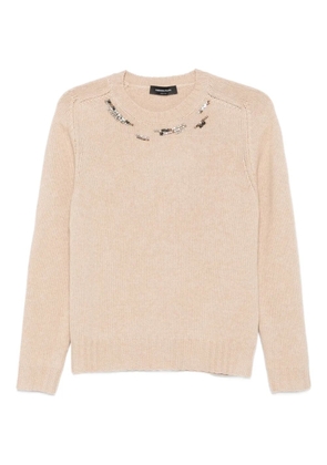 Fabiana Filippi sequin-embellished crew-neck sweater - Neutrals