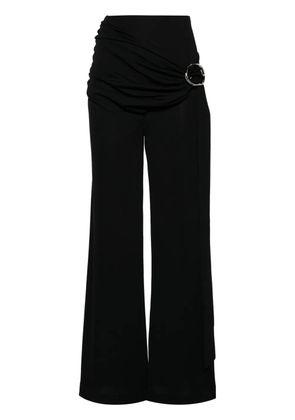 Rabanne wraparound-design palazzo pants - Black