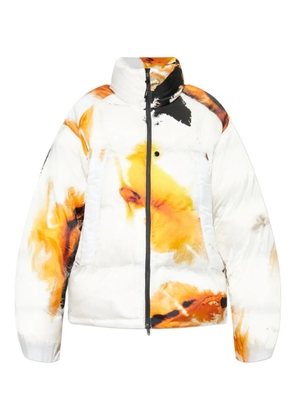 Y-3 abstract-print puffer jacket - White