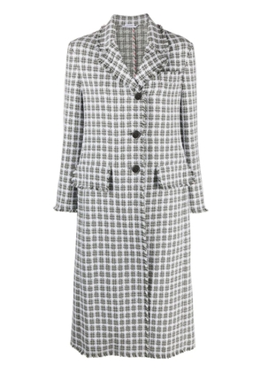 Thom Browne check-pattern tweed coat - Grey