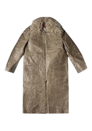 Eckhaus Latta Fond 'White' coat - Brown