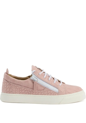 Giuseppe Zanotti Gail crocodile-effect sneakers - Pink