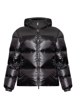 Add logo-patch padded jacket - Black