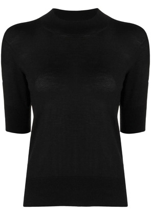 Jil Sander short sleeve fine-knit top - Black