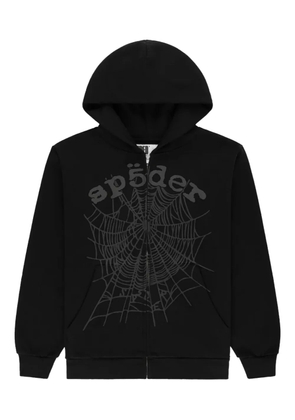SP5DER OG Web V2 Phantom zip-up hoodie - Black